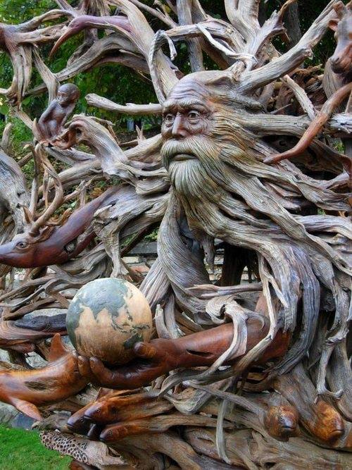 Driftwood art by Paul Baliker
